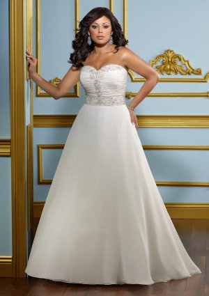 A-line Sweetheart Strapless 2012 Plus Size Wedding Dress