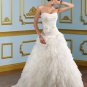 A-line Scoop Neckline Ruffled Organza 2012 Wedding Dress