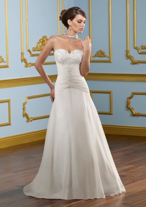 A-line Sweetheart Beading Applique Strapless Lace-up 2012 Wedding Dress
