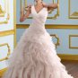 A-line V-neck Ruffled Organza 2012 Wedding Dress