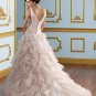 A-line V-neck Ruffled Organza 2012 Wedding Dress