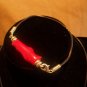 Leather Necklace & Bracelet with red stone pendant