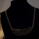 Antique Bronze Feather Necklace