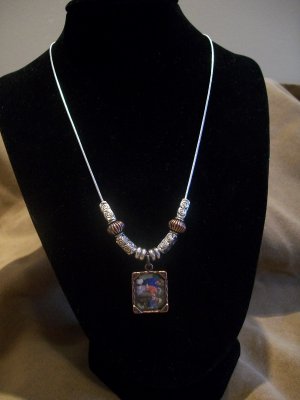 Silver & Copper Photo Necklace