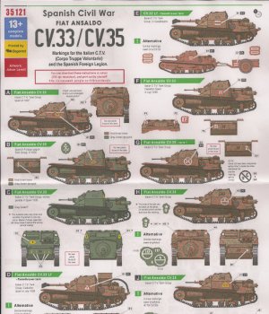 Bison Decals 1/35 Spanish Civil War Fiat Ansaldo CV.33/CV.35 35121