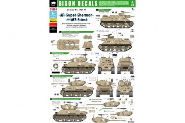 Bison Decals 1/35 Six Day War M1 Super Sherman and M7 Priest 35164
