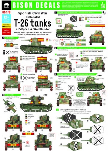 Bison Decals 1/35 T-26 Tanks Spanish Civil War 35179