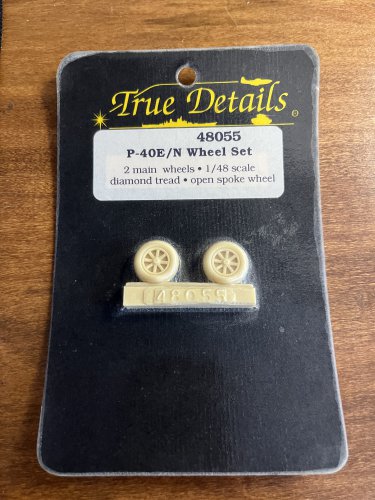 True Details 1/48 P-40 E/N Wheel Set 48055 Resin