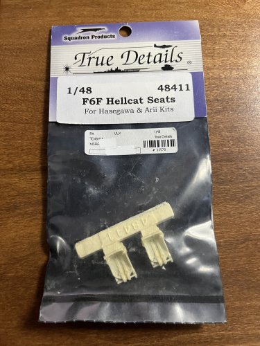 True Details 1/48 F6F Hellcat Resin Seats 48411