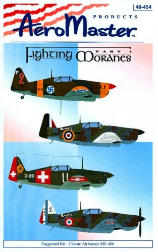Aeromaster 1/48 Fighting Moranes Part 1 48-454 MS-406 Morane Decals
