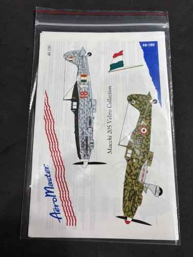 Aeromaster 1/48 Macchi 205 Veltro Collection 48-190 Decal Set Regia Aeronautica