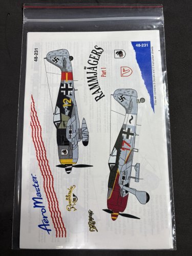 Aeromaster 1/48 Rammj&Atilde;&curren;gers Part 1 48-231 FW190 Luftwaffe Aircraft Decal Set