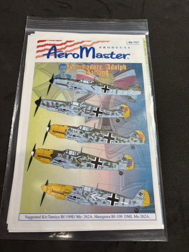 AeroMaster 1/48 48-707 Kommodore Adolph Galland Decal Set