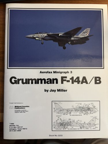Aerofax Minigraph 3 Grumman F-14 A/B Aircraft Reference Book 0203