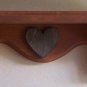 Wood Shelf with Heart, 12 inches long, Hand stained,