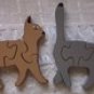Wood Cat Puzzle, Hand Painted Gray Color, Wood Creations and Crafts by Carolina Country Crafts