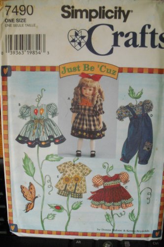 Pattern to Make 18" Doll Clothes 7490 Dresses, Top, Pants, Shorts UNCUT Free Ship USA