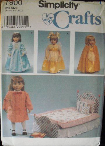 Pattern To Make Doll Clothes and Bedding for 18" Doll UNCUT 7900 Free Ship USA