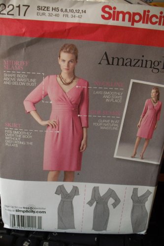 Pattern Wrap Look Dress sizes 6-14 Bust 32.5"-38" Free Ship USA