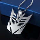Transformers Decepticon Silver Stainless Steel Pendant Necklace Chain