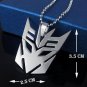 Transformers Decepticon Silver Stainless Steel Pendant Necklace Chain