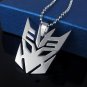 Transformers Decepticon Silver Stainless Steel Pendant Necklace Chain