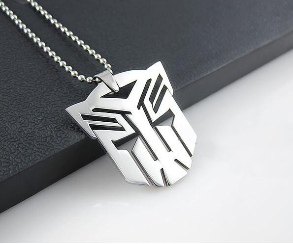 Transformers Optimus Autobot Silver Stainless Steel Pendant Necklace Chain