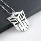 Transformers Optimus Autobot Silver Stainless Steel Pendant Necklace Chain