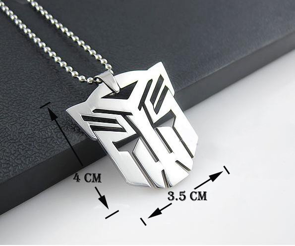 Transformers Optimus Autobot Silver Stainless Steel Pendant Necklace Chain