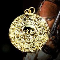 Pirates of the Caribbean JACK SPARROW AZTEC Coin Costume Necklace 24K Gold