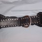 vintage gothic boho punk black faux leather with lots of silver metal studs BELT 41 - 45 in