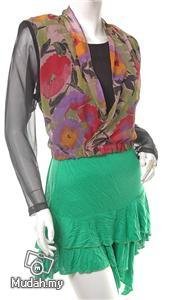 VINTAGE 80S SHEER SLEEVES models off duty style fashion clothing JACKET / TOP M-L