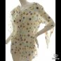 VINTAGE 70S INSPIRED models off duty style fashion clothing COLORFUL DOTS SHEER CHIFFON TOP USA 6/8