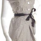 vintage inspired 1950s striped belted waitress dress models off duty style fashion clothing