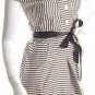 vintage inspired 1950s striped belted waitress dress models off duty style fashion clothing