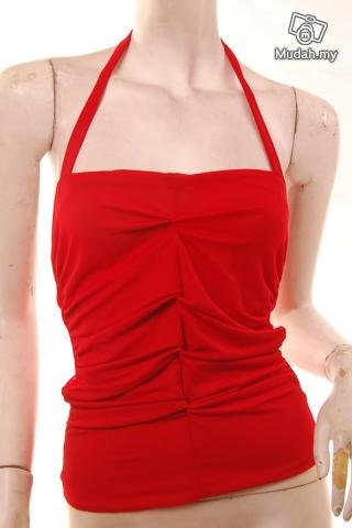 VINTAGE INSPIRED 1980S models off duty style fashion clothing RUCHED PLEATED BUSTIER USA 0/2