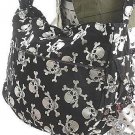 models off duty style fashion clothing skull velvet messenger bag