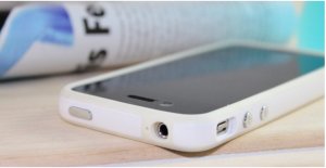 OEM SILICONE APPLE BUMPERS CASE FOR IPHONE 4 -  WHITE