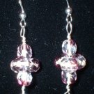 Sterling Silver Clear and Purple Faceted Beaded Earrings