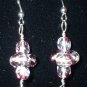 Sterling Silver Clear and Purple Faceted Beaded Earrings