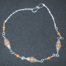 Sterling Silver Included Quartz and Orange Adventurine Necklace