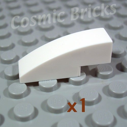 Lego white slope ,10 parts 50950 curved 3x1 