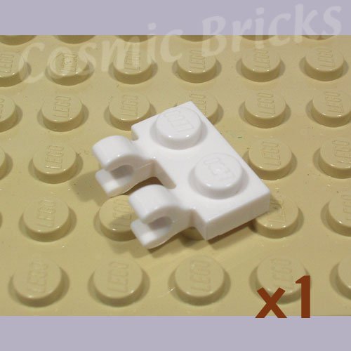 4556152 5 x Lego White PLATE 1X2 W/HOLDER VERTICAL Parts & Pieces 