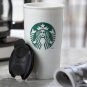 New Starbucks 2012.  white ceramic  travel coffee mug with locking lid 12oz