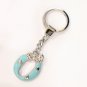 STAINLESS STEAL ENAMEL KEY CHAIN INITIAL " O "Â
