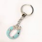 STAINLESS STEAL ENAMEL KEY CHAIN INITIAL " O "Â