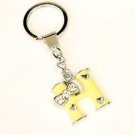stainless steel enamel key chain initial H