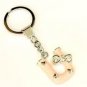 stainless steel enamel key chain initial "U"