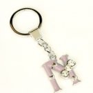 stainless steel enamel key chain initial N 