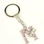 stainless steel enamel key chain initial NÂ